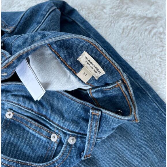 Madewell The Perfect Vintage Jeans Womens 27 Blue Denim Straight Leg Stretch‎ - Picture 2 of 5